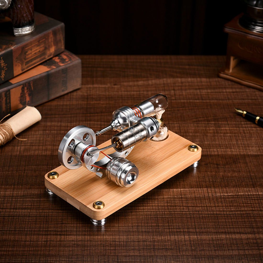 Single Cylinder Stirling Engine Model with LED Light for Science Experiments and Teaching Single Cylinder Stirling Engine Model with LED Light for Science Experiments and Teaching