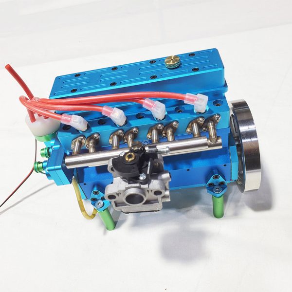 32cc Inline 4-Cylinder Water-Cooled Gasoline Engine for 1:5 RC Models (Car/Boat) - Blue