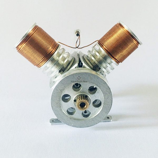 Metal Mini V Type Double-Cylinder V2 Electromagnetic Engine Model Kit