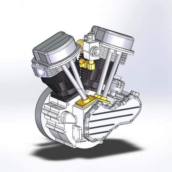 R69 3.2cc Mini Twin-Cylinder, 4-Stroke, Horizontal Motorcycle Engine Model