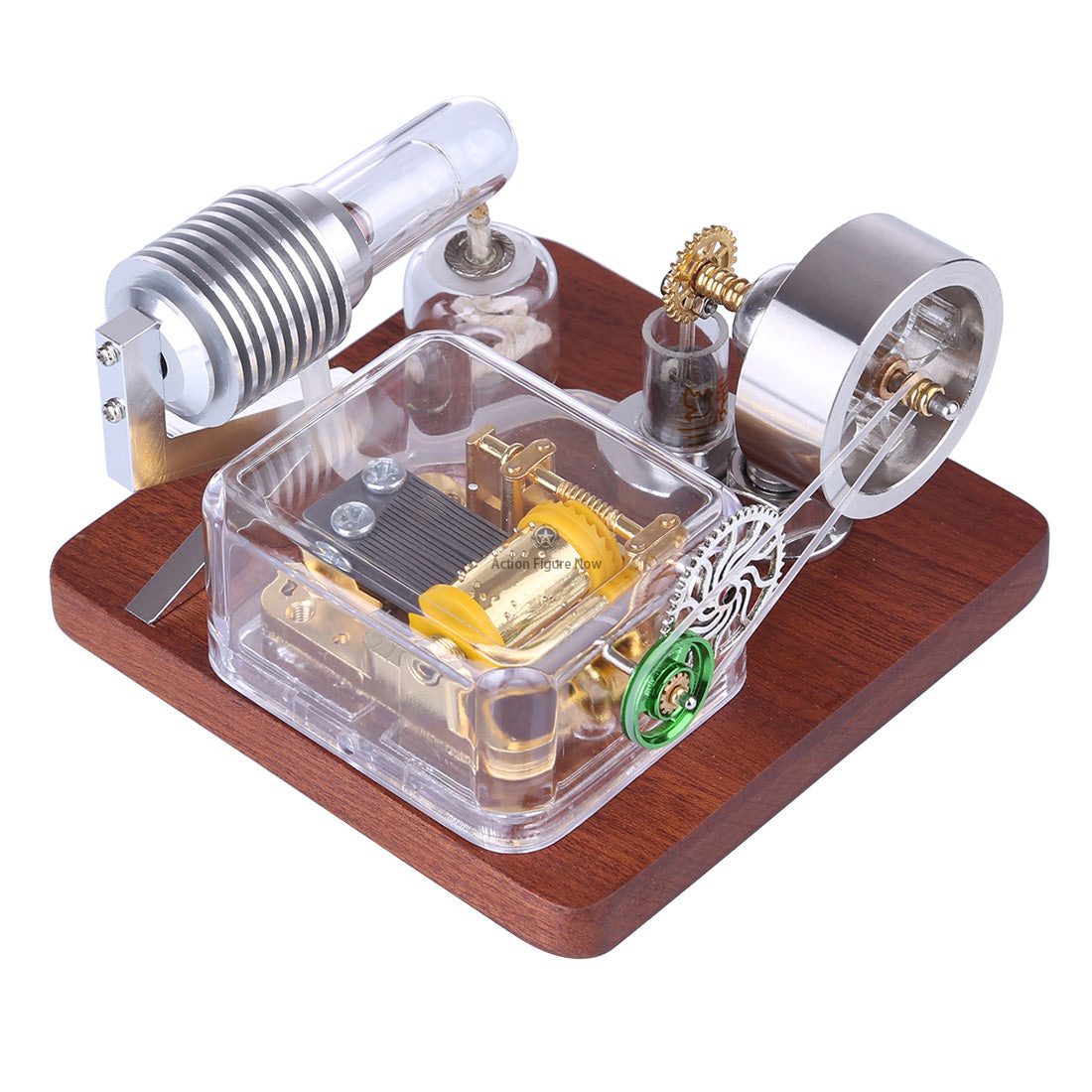 Stirling Engine Model with Rotating Mechanical Music Box STEM Educational Toy Stirling Engine Model with Rotating Mechanical Music Box STEM Educational Toy