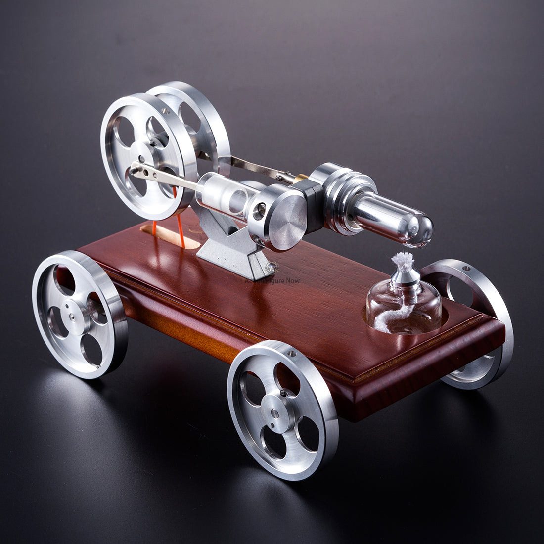 ENJOMOR Stirling Engine Tricycle: Walkable, Manually Steerable Car Model Toy ENJOMOR Stirling Engine Tricycle: Walkable, Manually Steerable Car Model Toy