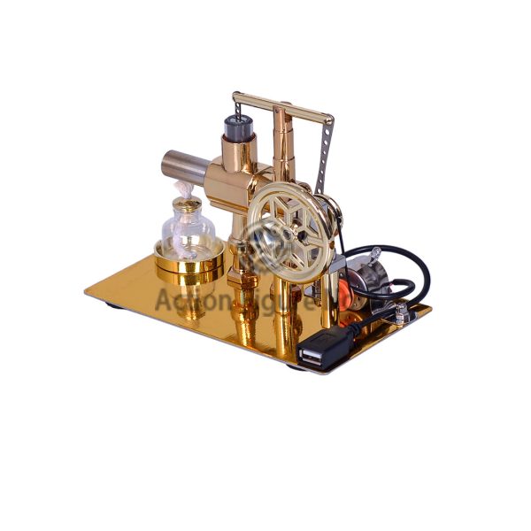 ENJOMOR Stirling Engine Generator Model | Single Cylinder Hot Air Engine with USB LED Light | Educational Science Toy
