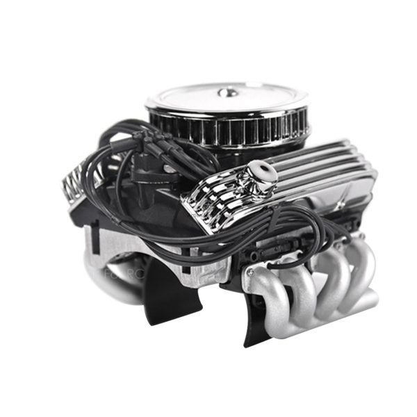 V8 Engine Cooling Fan, Radiator, Motor, and Hood Kit for 1/10 RC Car