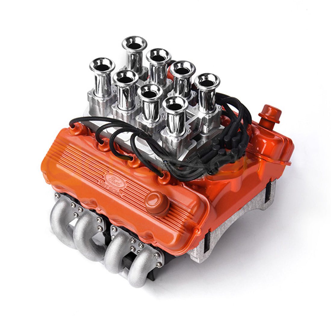 V8 Engine Model Kit with Hood, Fan, Radiator, Intake, and Motor for 1/10 RC Cars (GRC FST Motor Compatible) V8 Engine Model Kit with Hood, Fan, Radiator, Intake, and Motor for 1/10 RC Cars (GRC FST Motor Compatible)