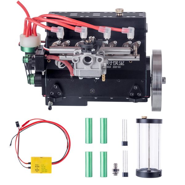 32cc Inline-4 Water-Cooled Petrol Engine for 1:5 Scale RC Car, Boat, and Airplane