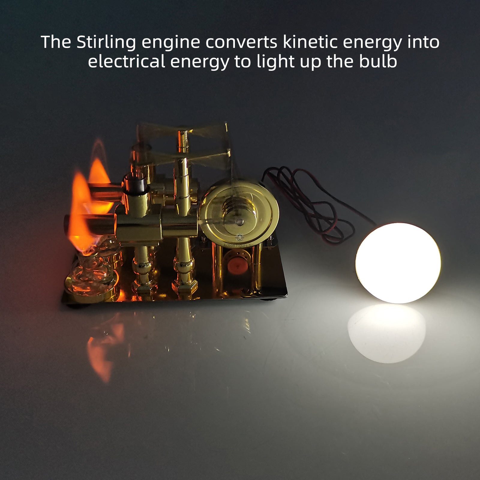 ENJOMOR Stirling Engine Hot Air External Combustion Model with LED Bulb Gift ENJOMOR Stirling Engine Hot Air External Combustion Model with LED Bulb Gift