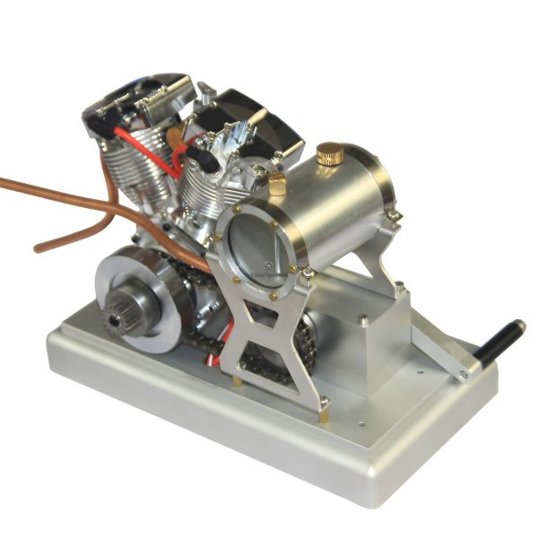Cison FG-VT157 15.7cc V-Twin Shovelhead Engine with Enhanced Kick Starter and Base Stand - Single-Key Start