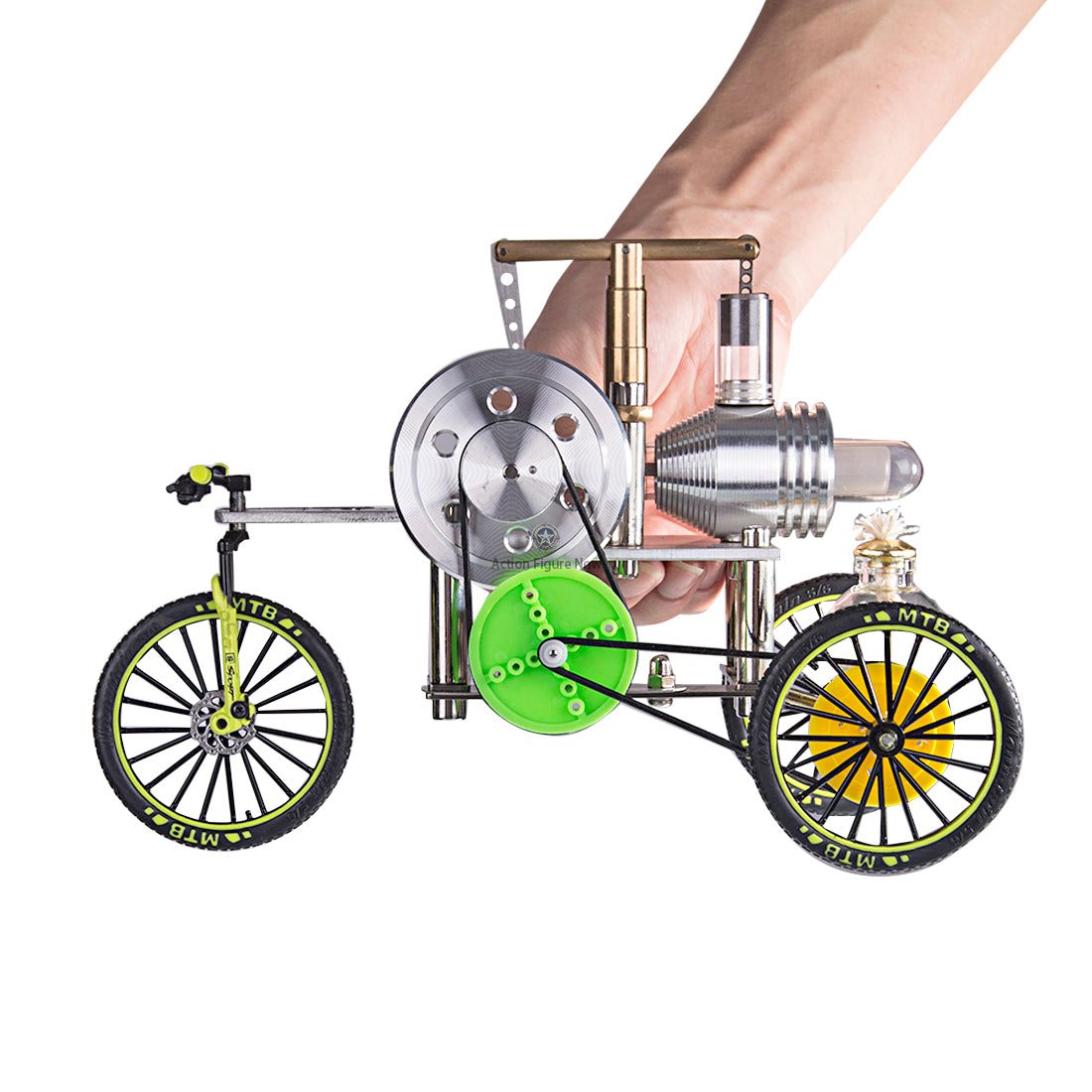 ENJOMOR Stirling Engine Tricycle: Walkable, Manually Steerable Car Model Toy ENJOMOR Stirling Engine Tricycle: Walkable, Manually Steerable Car Model Toy