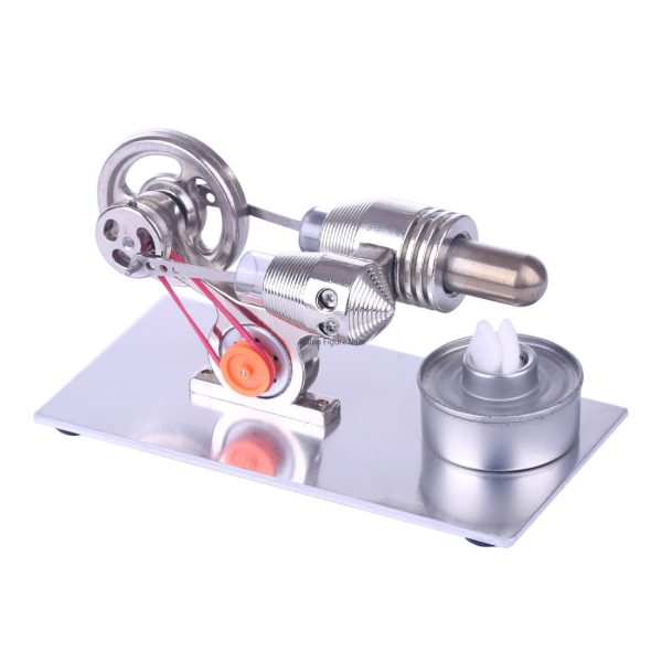 Stirling Engine Generator with LED Light Bulb