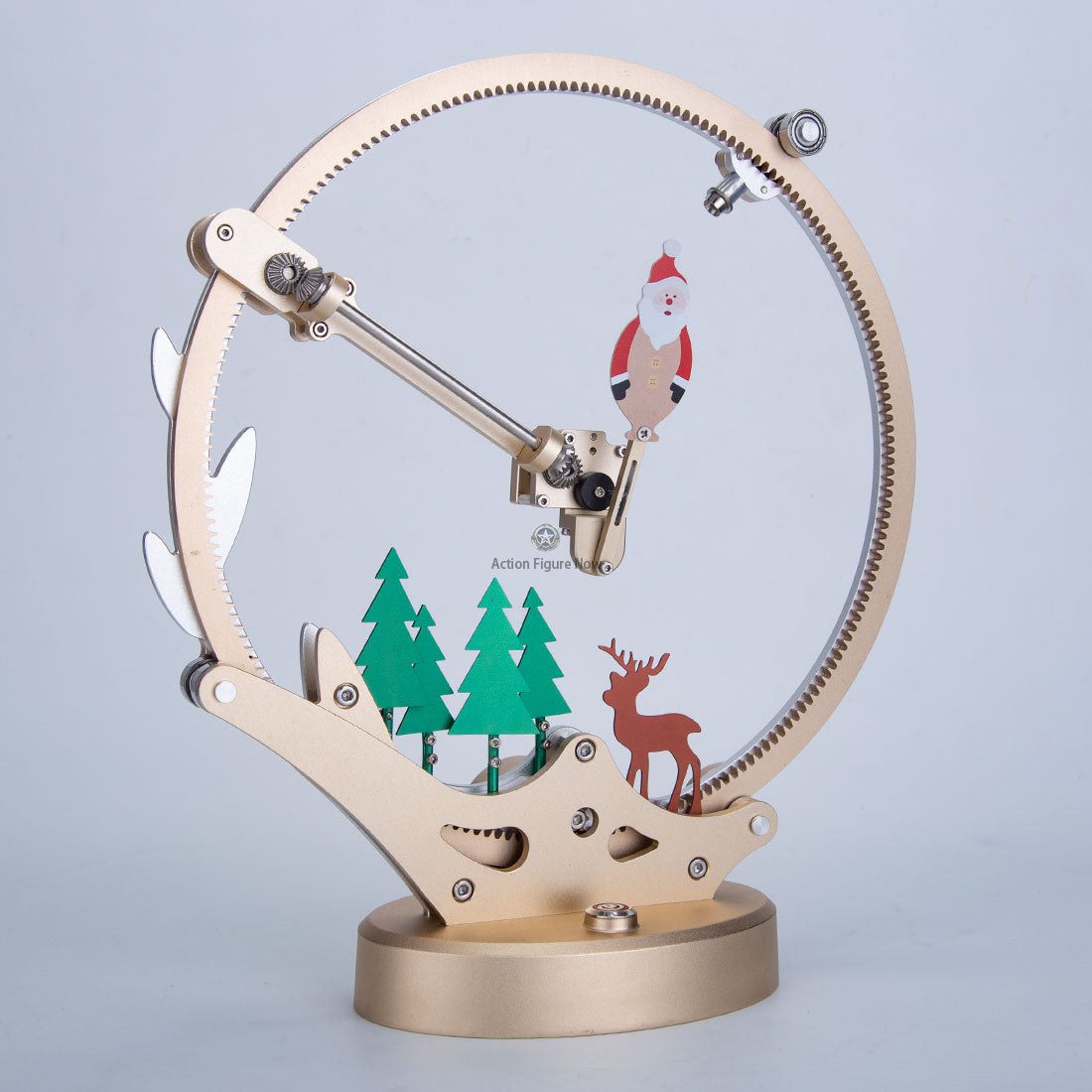 TECHING 3D Metal Puzzle: Swinging Santa Claus Model with Color-Changing Lights - Christmas Gift, 100+ Pieces for DIY Assembly