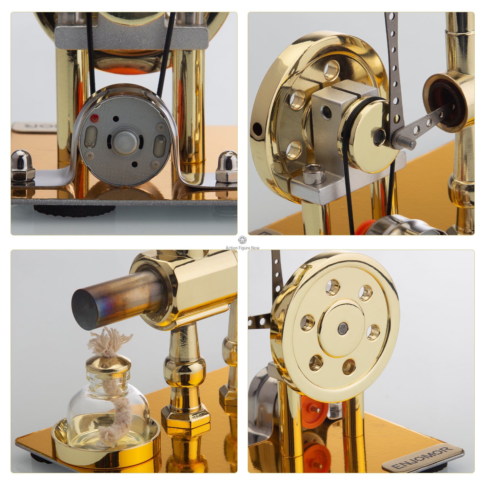 ENJOMOR Stirling Engine Hot Air External Combustion Model with LED Bulb Gift ENJOMOR Stirling Engine Hot Air External Combustion Model with LED Bulb Gift