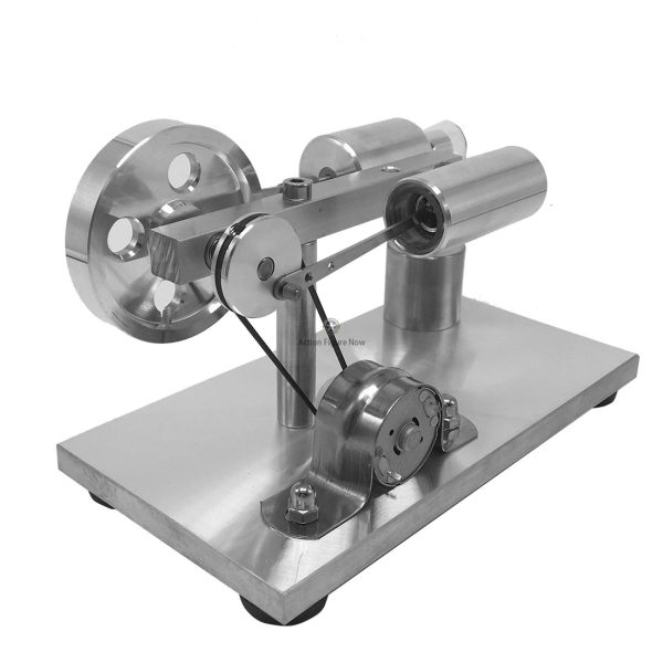 Metal Single-Cylinder Stirling Engine Model with Generator and Base for Science Experiments