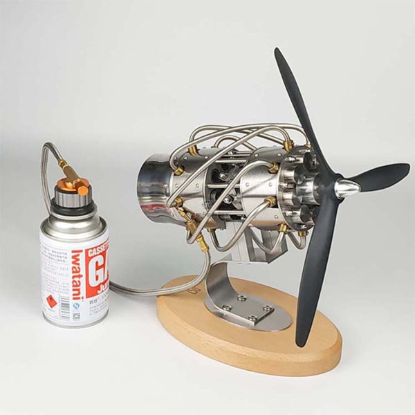 16-Cylinder Stirling Engine Swash Plate Model for Educational Science Physics