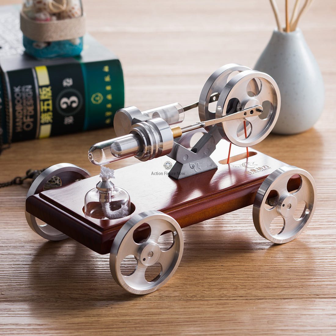 ENJOMOR Stirling Engine Tricycle: Walkable, Manually Steerable Car Model Toy ENJOMOR Stirling Engine Tricycle: Walkable, Manually Steerable Car Model Toy
