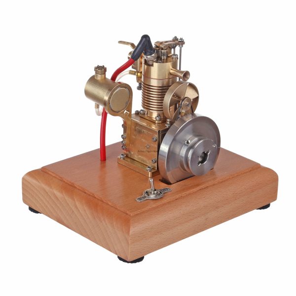 M16 1.6CC Mini 4-Stroke Gasoline Engine Model: Vertical, Air-Cooled, Single-Cylinder Hit & Miss Engine with Wooden Base