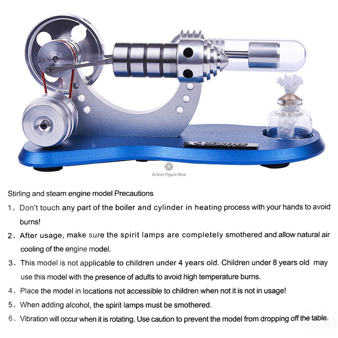 Hot Air Stirling Engine Kit with Generator and Alcohol Burner Hot Air Stirling Engine Kit with Generator and Alcohol Burner