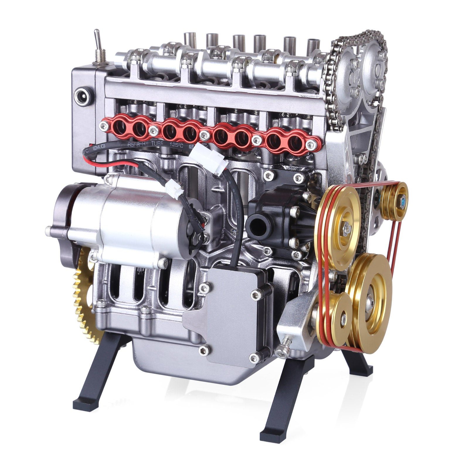 Teching Engine Assembly Kit: Full Metal 4-Cylinder Car Engine Building Kit for STEM Education and Gift Collection - Enginediy Teching Engine Assembly Kit: Full Metal 4-Cylinder Car Engine Building Kit for STEM Education and Gift Collection - Enginediy