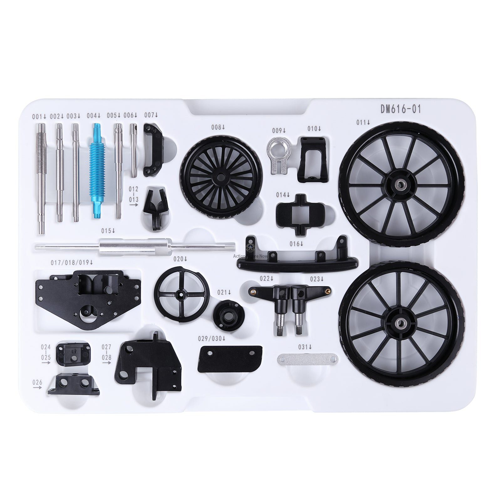 Teching Mini RC Tractor Assembly Kit: Educational Metal RC Hobby Model in Red Teching Mini RC Tractor Assembly Kit: Educational Metal RC Hobby Model in Red