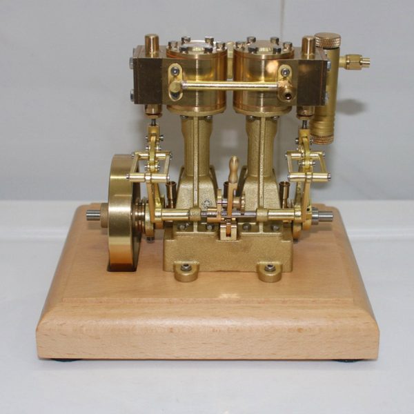 M30B 3.7CC Mini Retro Vertical Twin-Cylinder Double-Acting Oscillating Steam Engine Model Kit
