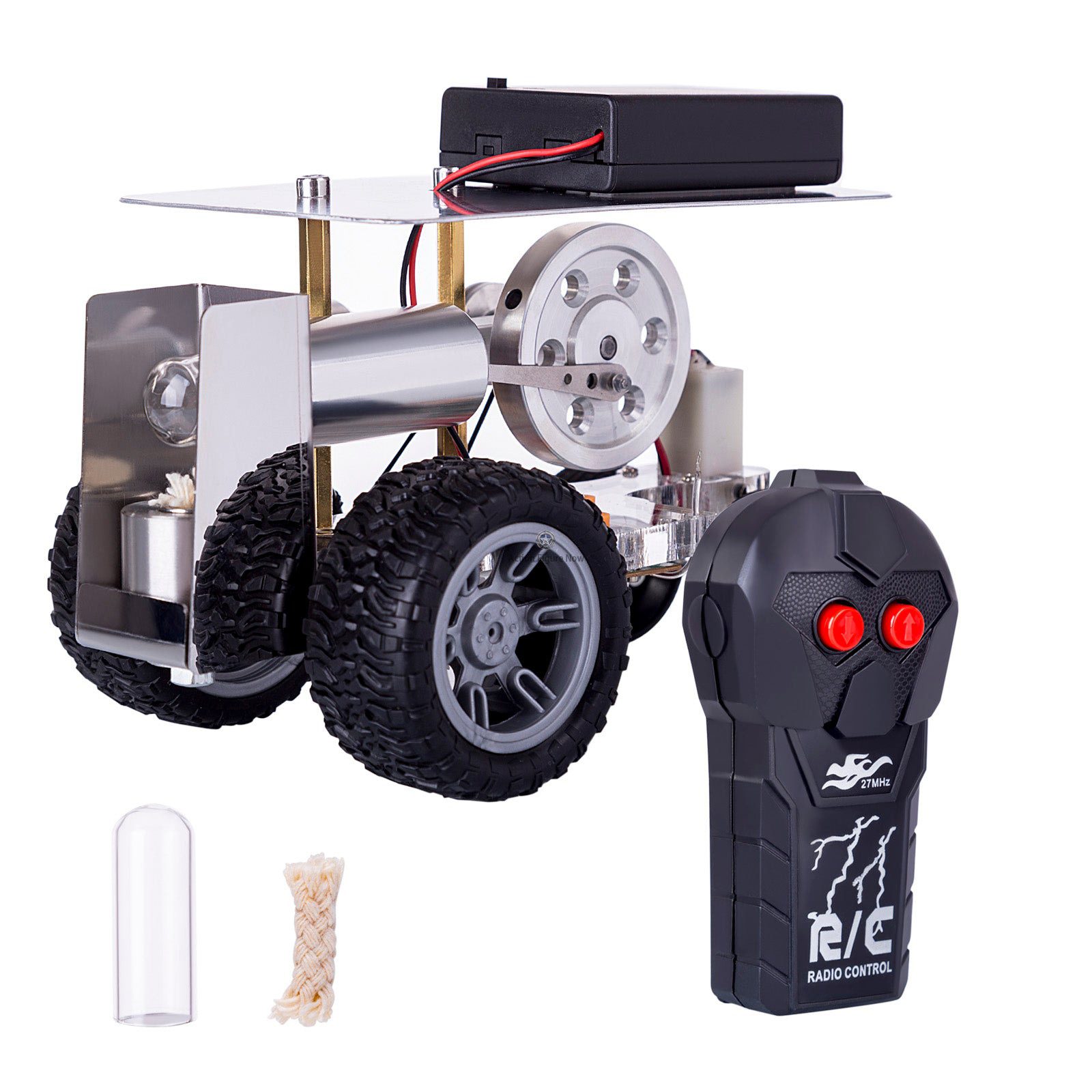 DIY Stirling Engine Model Car - RC Steering Vehicle for Science Experiments and Teaching DIY Stirling Engine Model Car - RC Steering Vehicle for Science Experiments and Teaching