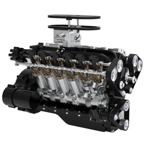 ENJOMOR V12 GS-V12 72CC DOHC Gasoline Internal Combustion V12 Engine Model with Starter Kit