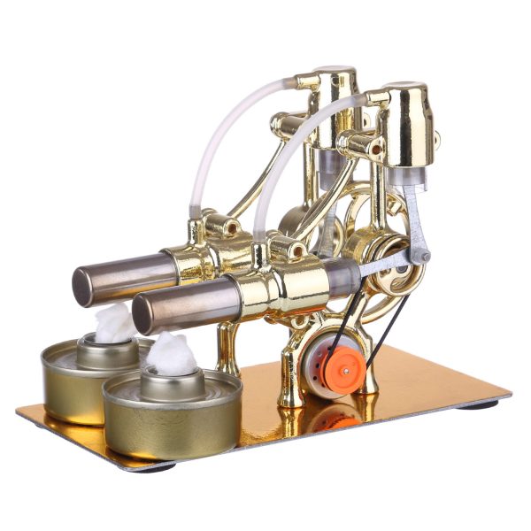 L-Type Stirling Engine Generator Model with LED Diode and Bulb: Educational Science Experiment & Collectible