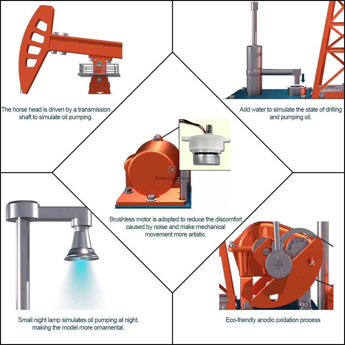 Teching 3D Metal Oil Pump Jack Model Kit | Working Oilfield Equipment with Light Teching 3D Metal Oil Pump Jack Model Kit | Working Oilfield Equipment with Light