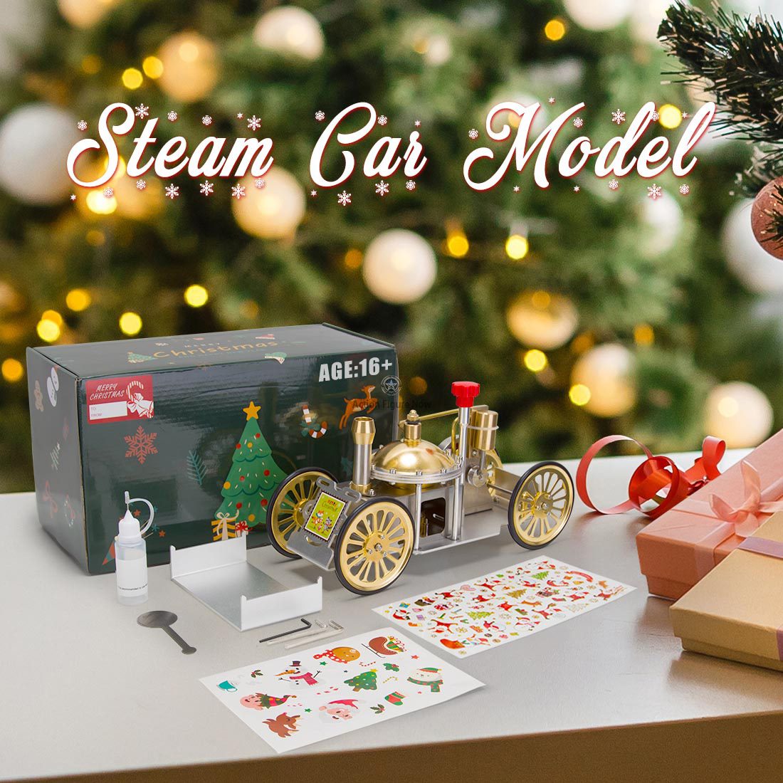 ENJOMOR Metal Steam Engine Toy Car: Classic Steam Powered Vehicle, Christmas Gift ENJOMOR Metal Steam Engine Toy Car: Classic Steam Powered Vehicle, Christmas Gift
