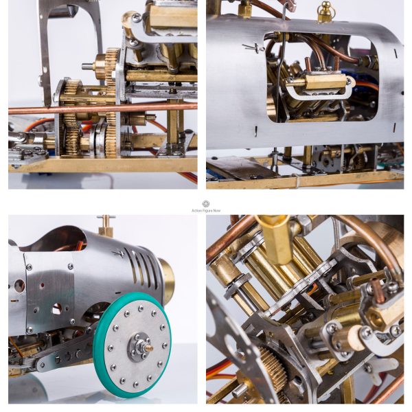 1/10 RC Rear-Drive Steam-Powered Vehicle Kit with V4 Steam Engine, Gearbox, and Boiler