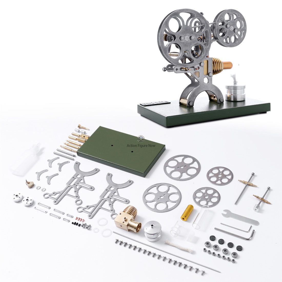 Stirling Engine Film Projector Model Kit - External Combustion Engine with Metal Base, Perfect Gift Stirling Engine Film Projector Model Kit - External Combustion Engine with Metal Base, Perfect Gift