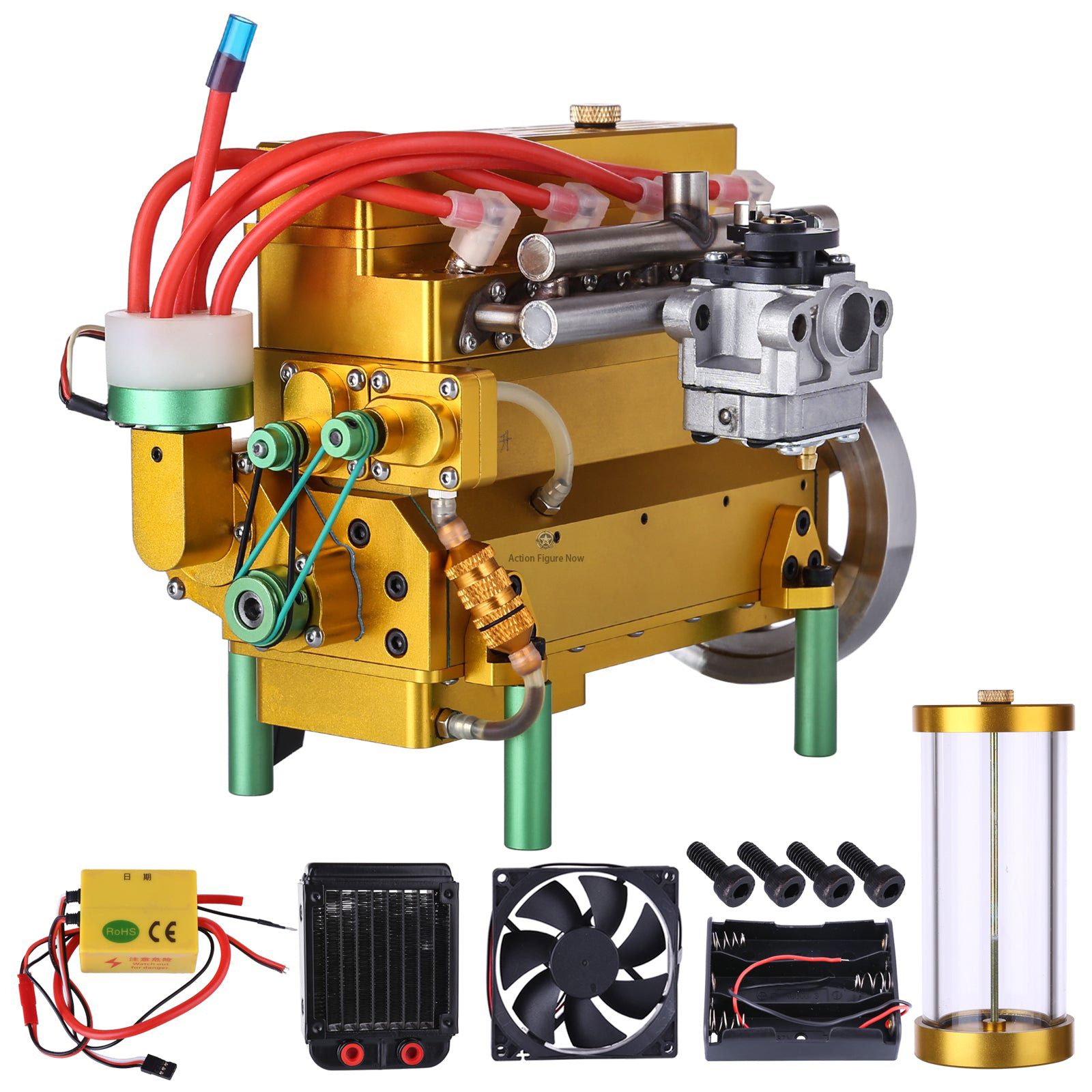 32cc Inline-4 Water-Cooled Petrol Engine for 1:5 Scale RC Car, Boat, and Airplane 32cc Inline-4 Water-Cooled Petrol Engine for 1:5 Scale RC Car, Boat, and Airplane