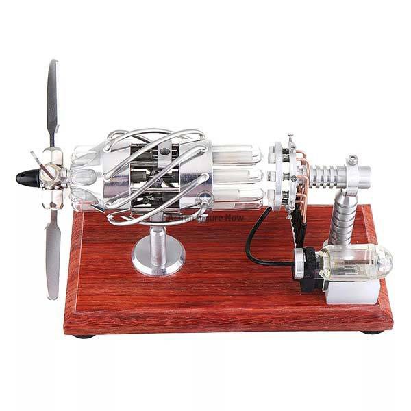 16-Cylinder Stirling Engine Kit with Quartz Glass Tube Collection & Gift for Engineers - Upgraded