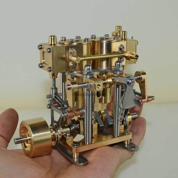 2-Cylinder Oscillating Marine Steam Engine Copper Model