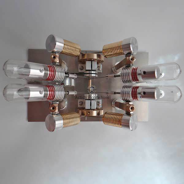 4 Cylinder V-Shape External Combustion Stirling Engine Generator Model 4 Cylinder V-Shape External Combustion Stirling Engine Generator Model