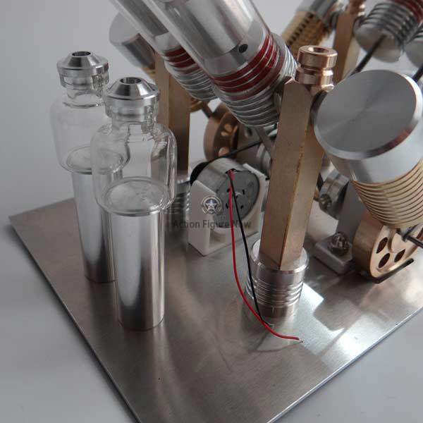 4 Cylinder V-Shape External Combustion Stirling Engine Generator Model