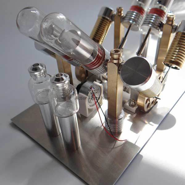 4 Cylinder V-Shape External Combustion Stirling Engine Generator Model 4 Cylinder V-Shape External Combustion Stirling Engine Generator Model