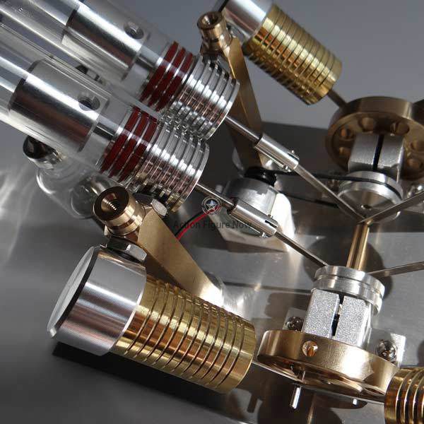 4 Cylinder V-Shape External Combustion Stirling Engine Generator Model 4 Cylinder V-Shape External Combustion Stirling Engine Generator Model