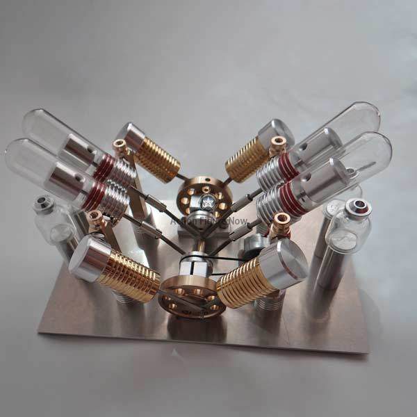 4 Cylinder V-Shape External Combustion Stirling Engine Generator Model 4 Cylinder V-Shape External Combustion Stirling Engine Generator Model
