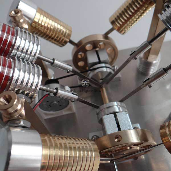 4 Cylinder Stirling Engine Model: V-Shape External Combustion Engine Generator