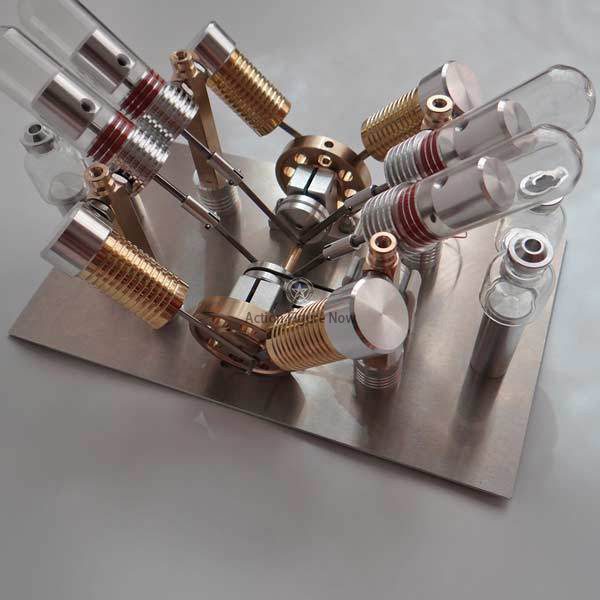 4 Cylinder V-Shape External Combustion Stirling Engine Generator Model 4 Cylinder V-Shape External Combustion Stirling Engine Generator Model