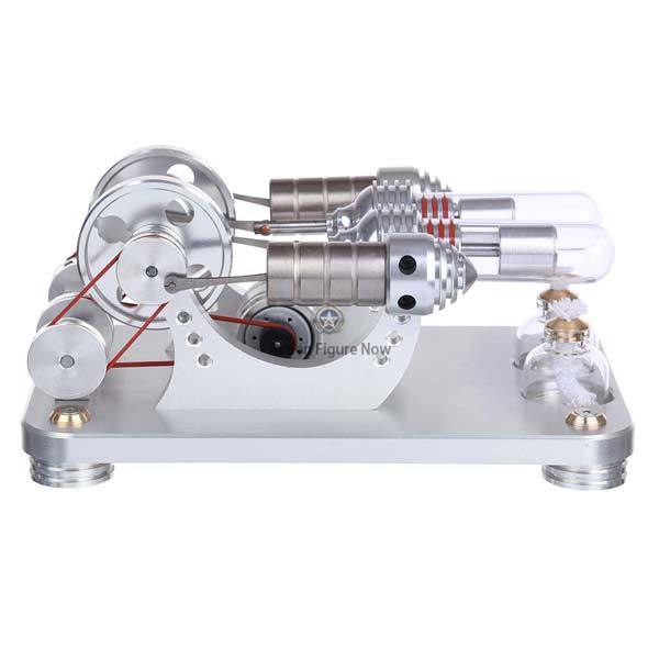 2-Cylinder Stirling Engine Electricity Generator Education Toy Model with Colorful LED Illumination (M14-22-D) 2-Cylinder Stirling Engine Electricity Generator Education Toy Model with Colorful LED Illumination (M14-22-D)