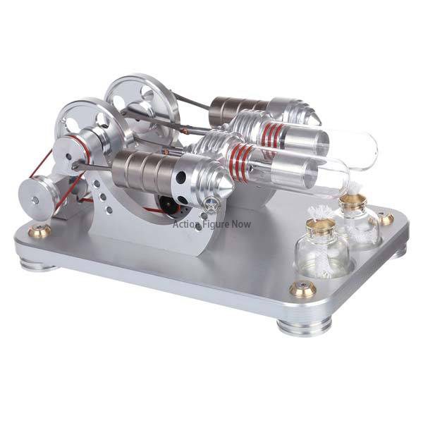 2-Cylinder Stirling Engine Electricity Generator Education Toy Model with Colorful LED Illumination (M14-22-D) 2-Cylinder Stirling Engine Electricity Generator Education Toy Model with Colorful LED Illumination (M14-22-D)