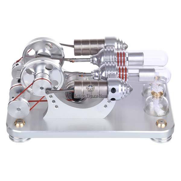 2-Cylinder Stirling Engine Electricity Generator Education Toy Model with Colorful LED Illumination (M14-22-D) 2-Cylinder Stirling Engine Electricity Generator Education Toy Model with Colorful LED Illumination (M14-22-D)