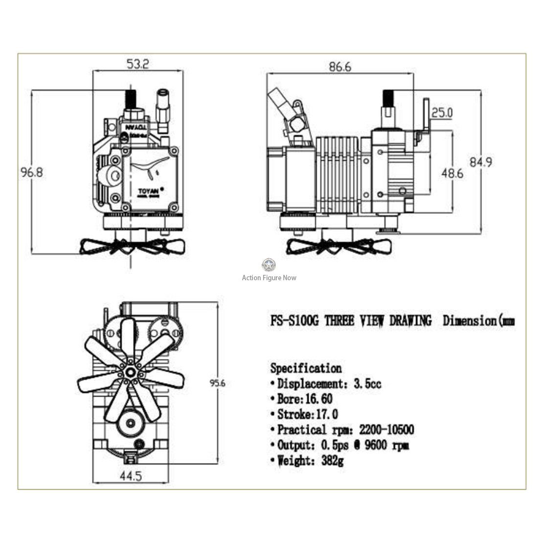 Four Stroke RC Engine Kit | FS-S100 Methanol Engine for Model Car, Boat & Plane