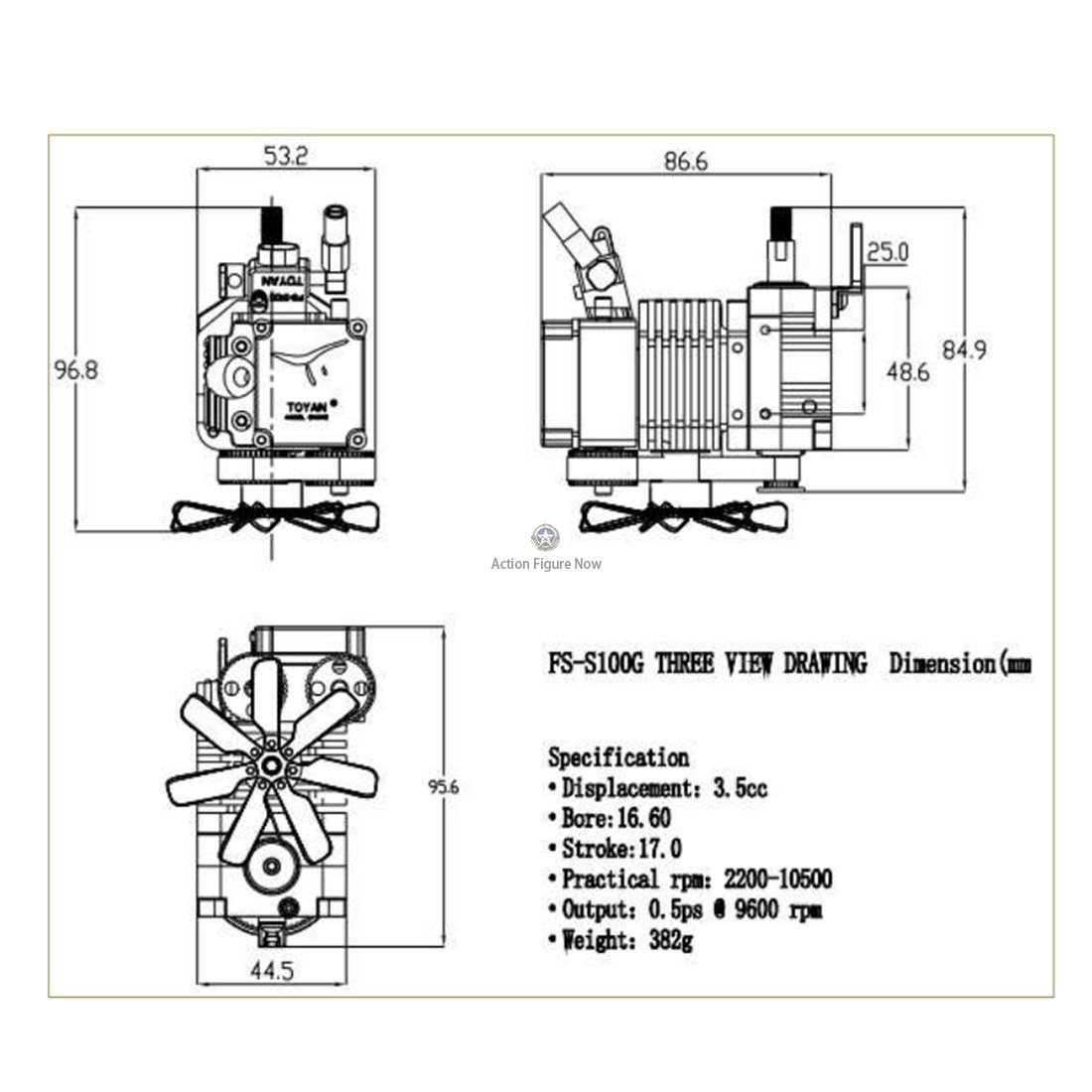 Toyan FS-S100G 4-Stroke Gasoline Engine Kit for RC Vehicles
