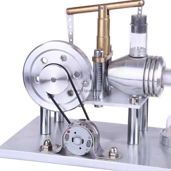 Hot Air Stirling Engine Electricity Generator Kit with Multi-Colored LED and Light Bulb
