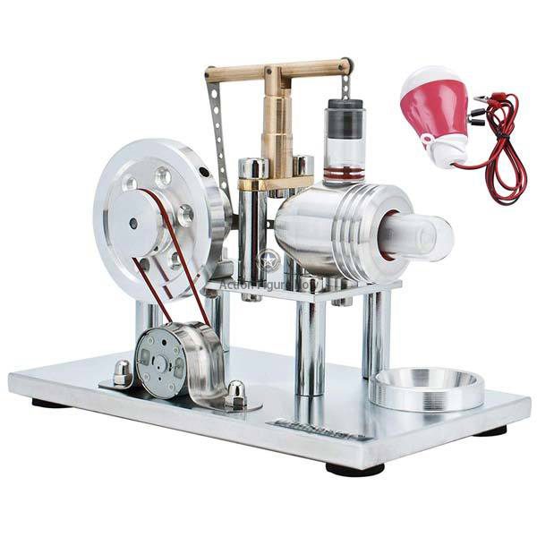 Hot Air Stirling Generator Engine Kit with LED and Light Bulb - Enginediy Hot Air Stirling Generator Engine Kit with LED and Light Bulb - Enginediy