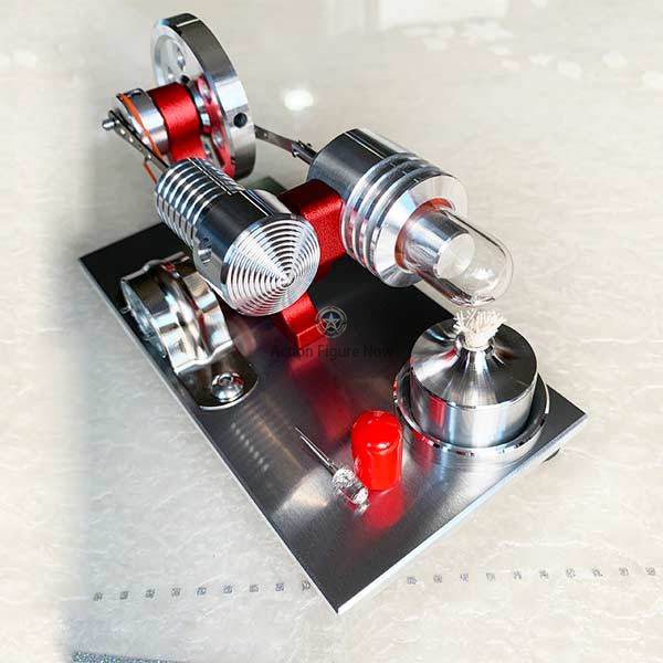 Portable Stirling Engine Generator, Solid Metal Construction, Illuminates Colorful LED, Ideal for Entry-Level Enthusiasts