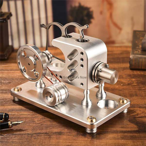 Hot Air Stirling Engine Model with Solid Metal Construction for Educational Demonstration and Electricity Generation